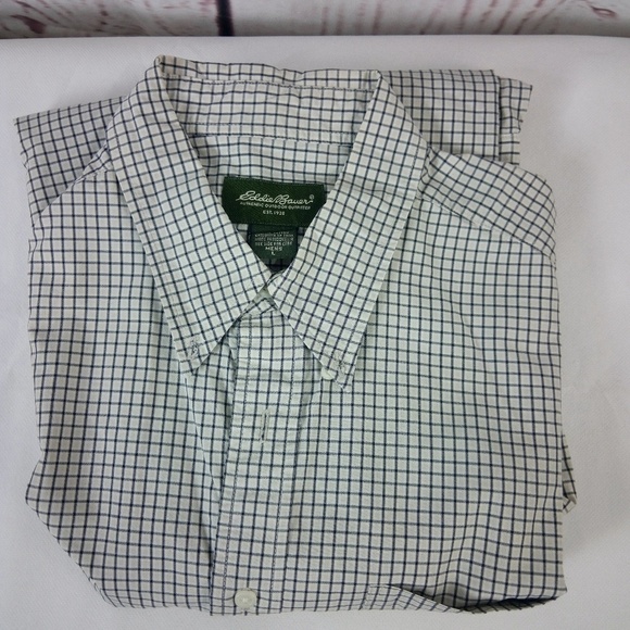 Eddie Bauer Outdoor Outfitter Blue Check Shirt L - Picture 4 of 6